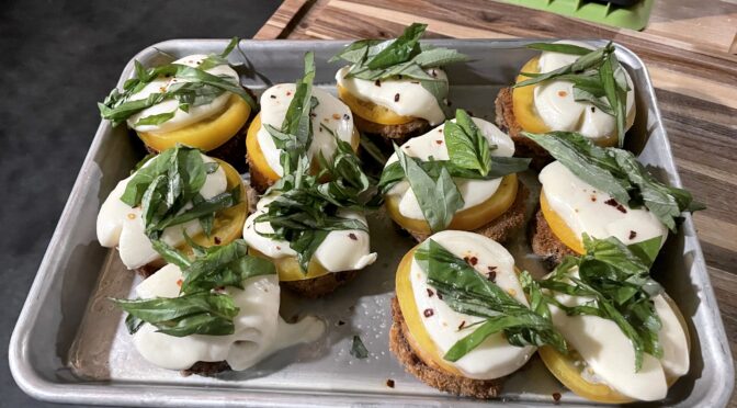 Caprese Eggplant Bites