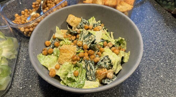 Vegan Caesar Salad With Crisp Chickpeas